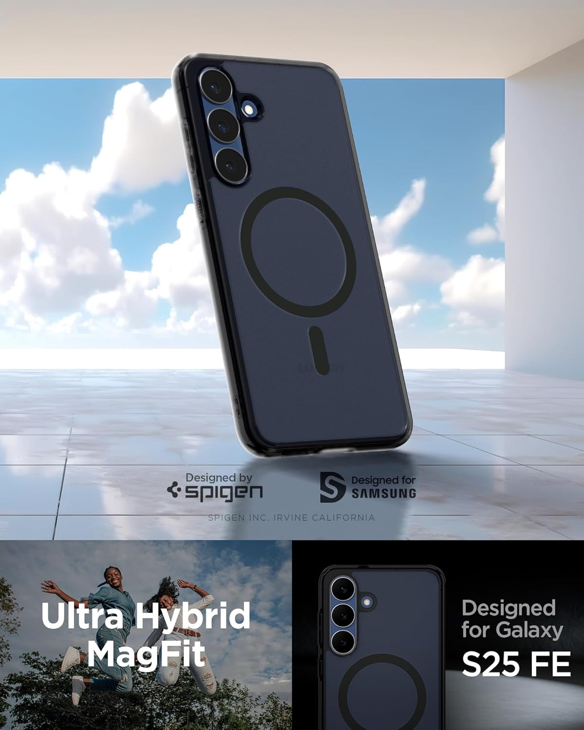 for Galaxy S25 FE Case, Ultra Hybrid Magfit [Anti-Yellowing] [Compatible with Magsafe] [Fast Wireless Charging] - Frost Black