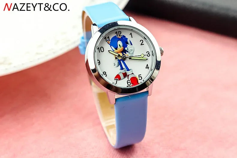New Children's Sonic Cartoon Watch Hedgehog Anime Character Suitable as a Gift for Boys and Girls Student Watch Toy