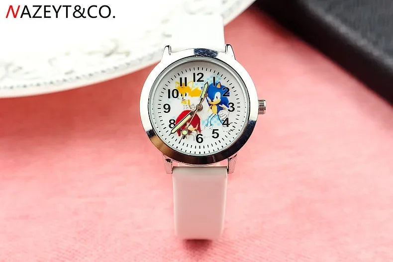New Children's Sonic Cartoon Watch Hedgehog Anime Character Suitable as a Gift for Boys and Girls Student Watch Toy