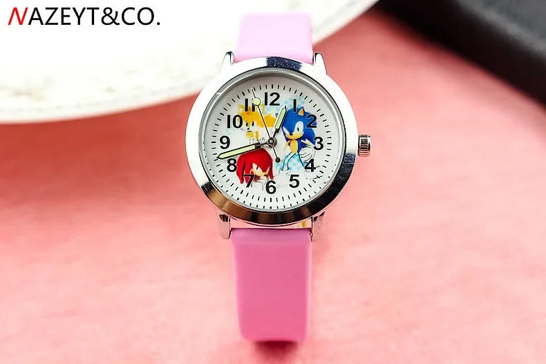 New Children's Sonic Cartoon Watch Hedgehog Anime Character Suitable as a Gift for Boys and Girls Student Watch Toy