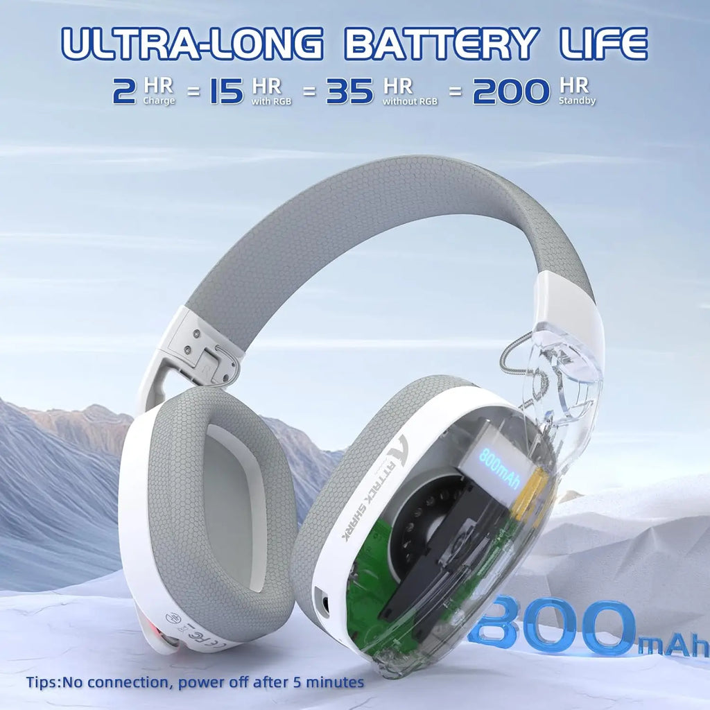 MAMBASNAKE x Attack Shark L90 Ultralight RGB Wireless Gaming Headset with Plug-in Microphone
