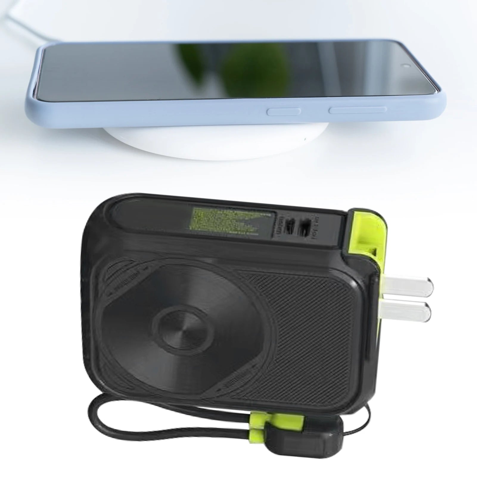 Magnetic Power Bank 15W PD Fast Charging Multiple Ports Wireless Phone Charger with AC Plug Built in 10000mAh Battery Black