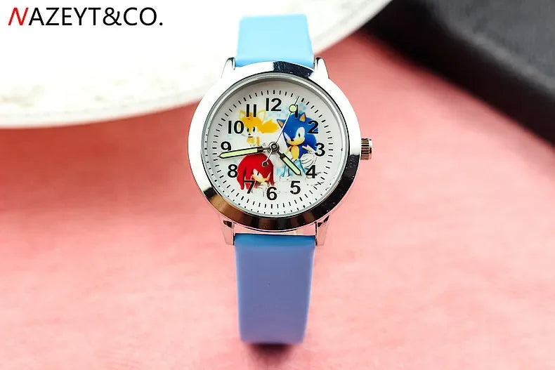 New Children's Sonic Cartoon Watch Hedgehog Anime Character Suitable as a Gift for Boys and Girls Student Watch Toy