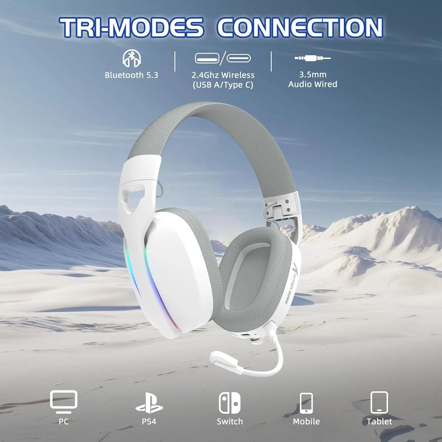 MAMBASNAKE x Attack Shark L90 Ultralight RGB Wireless Gaming Headset with Plug-in Microphone