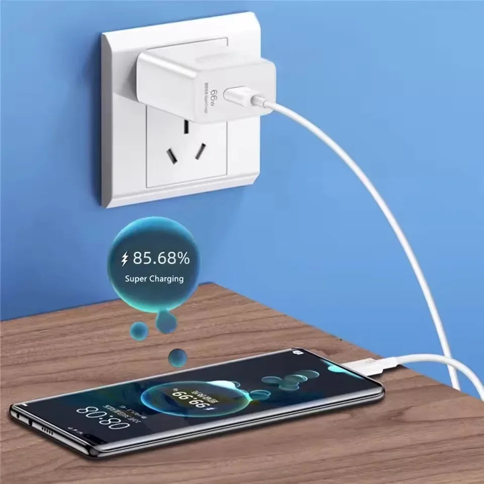 6A 66W Super Fast Charger Type C Cable 40 50 60 P50 P60 Nova 8 9 10 Honor 50 70 90 100 200 Lite X7 X8 X9 Magic 5