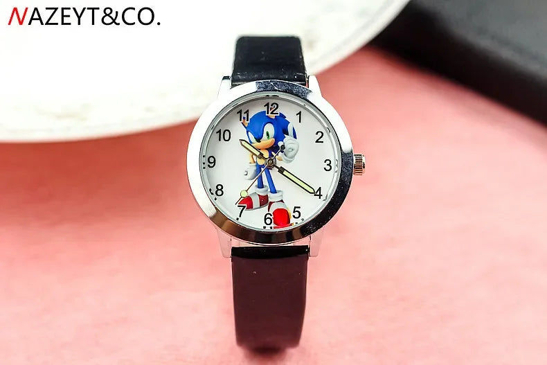 New Children's Sonic Cartoon Watch Hedgehog Anime Character Suitable as a Gift for Boys and Girls Student Watch Toy