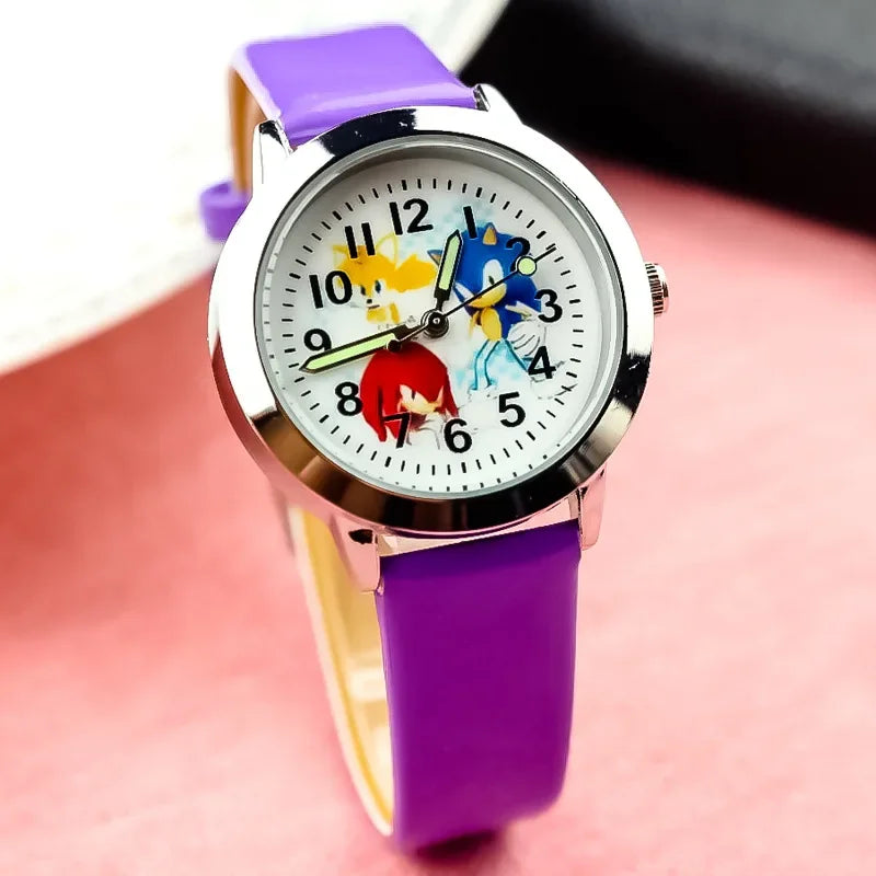New Children's Sonic Cartoon Watch Hedgehog Anime Character Suitable as a Gift for Boys and Girls Student Watch Toy