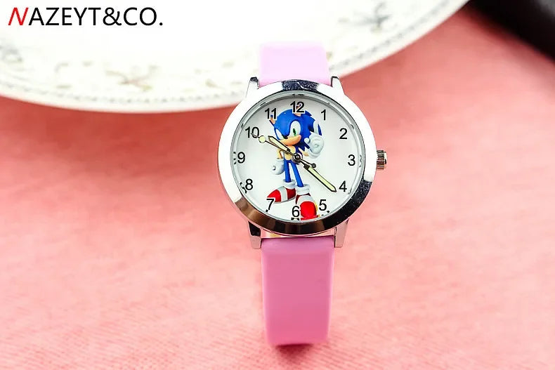 New Children's Sonic Cartoon Watch Hedgehog Anime Character Suitable as a Gift for Boys and Girls Student Watch Toy