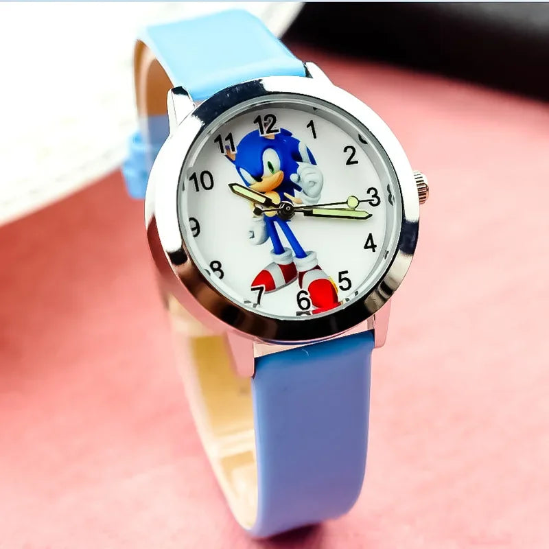 New Children's Sonic Cartoon Watch Hedgehog Anime Character Suitable as a Gift for Boys and Girls Student Watch Toy