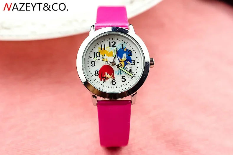 New Children's Sonic Cartoon Watch Hedgehog Anime Character Suitable as a Gift for Boys and Girls Student Watch Toy