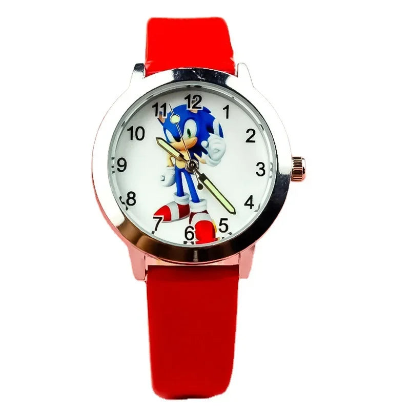 New Children's Sonic Cartoon Watch Hedgehog Anime Character Suitable as a Gift for Boys and Girls Student Watch Toy