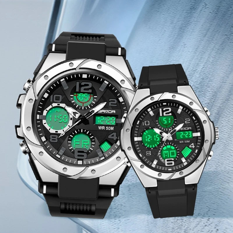 SANDA couple watch men's and women's waterproof multi-functional outdoor sports electronic watch
