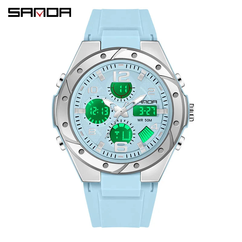 SANDA couple watch men's and women's waterproof multi-functional outdoor sports electronic watch
