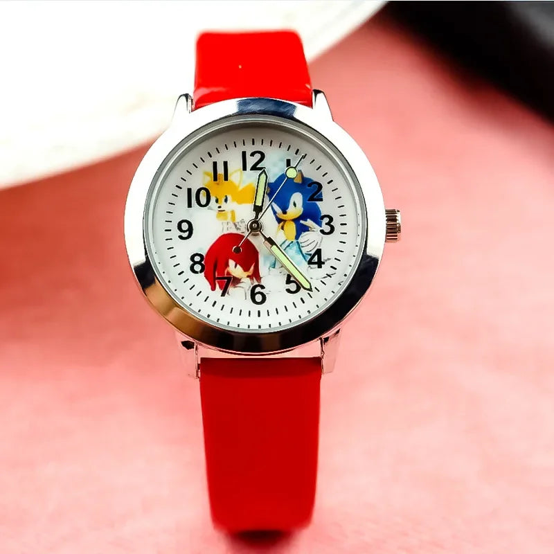 New Children's Sonic Cartoon Watch Hedgehog Anime Character Suitable as a Gift for Boys and Girls Student Watch Toy