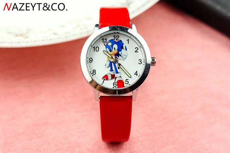New Children's Sonic Cartoon Watch Hedgehog Anime Character Suitable as a Gift for Boys and Girls Student Watch Toy