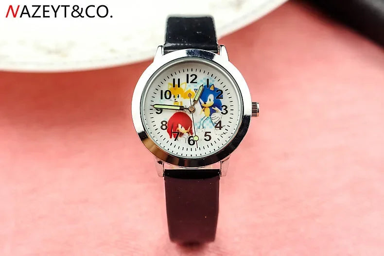 New Children's Sonic Cartoon Watch Hedgehog Anime Character Suitable as a Gift for Boys and Girls Student Watch Toy