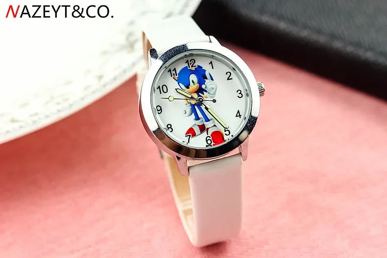 New Children's Sonic Cartoon Watch Hedgehog Anime Character Suitable as a Gift for Boys and Girls Student Watch Toy