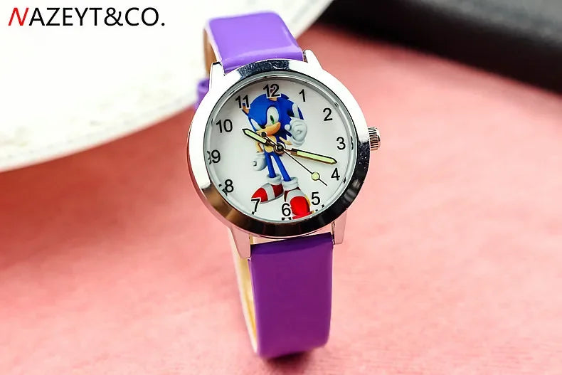 New Children's Sonic Cartoon Watch Hedgehog Anime Character Suitable as a Gift for Boys and Girls Student Watch Toy