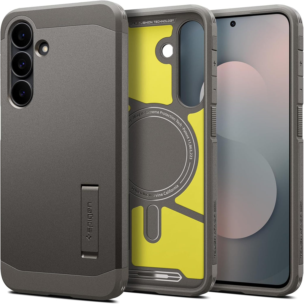 for Galaxy S25 FE Case, Tough Armor Magfit [Kickstand] [Compatible with Magsafe] [Military-Grade Protection] - Gunmental