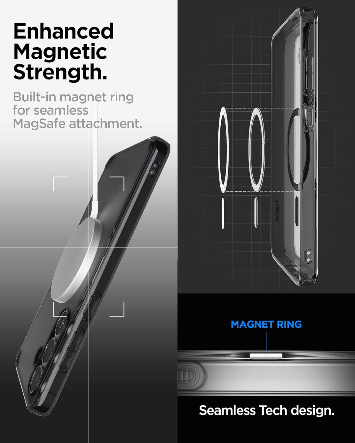 for Galaxy S25 FE Case, Ultra Hybrid Magfit [Anti-Yellowing] [Compatible with Magsafe] [Fast Wireless Charging] - Frost Black